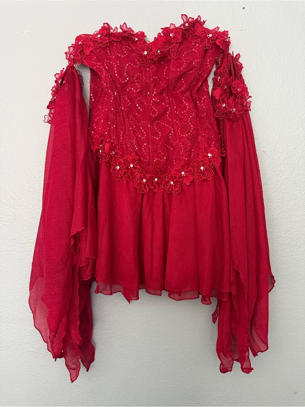 Sugar Thrillz Red Embellished Off-Shoulder Dress / Halloween Costume